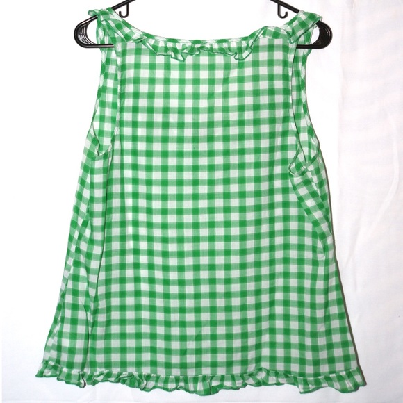 Sleeveless green and white plaid top - Picture 2 of 3
